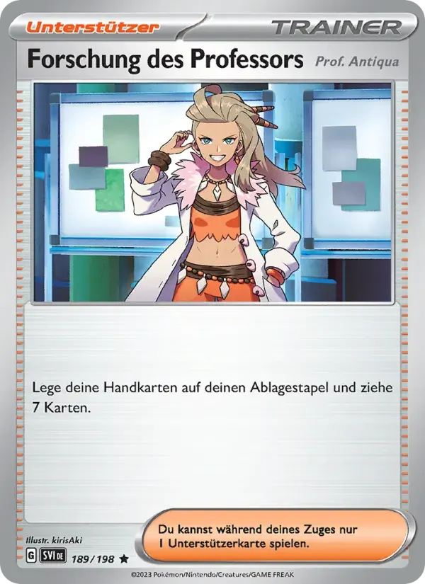 Forschung des Professors — Karmesin & Purpur 189 German Pokémon card