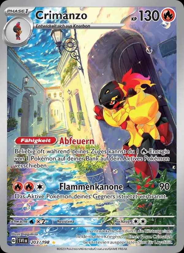 Crimanzo — Karmesin & Purpur 203 German Pokémon card