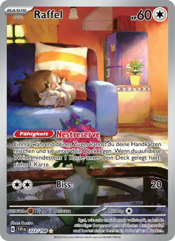 Raffel — Karmesin & Purpur 222 German Pokémon card