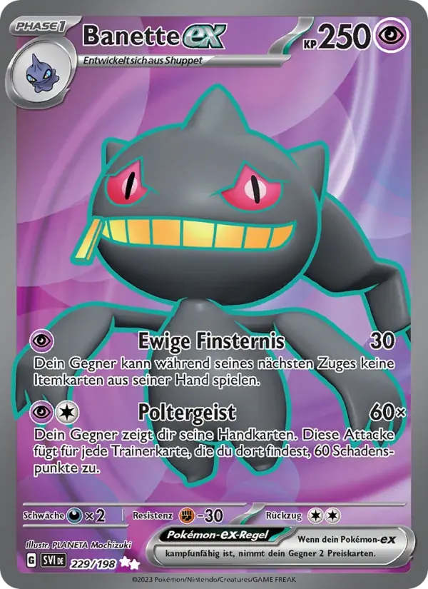 Banette-ex — Karmesin & Purpur 229 German Pokémon card