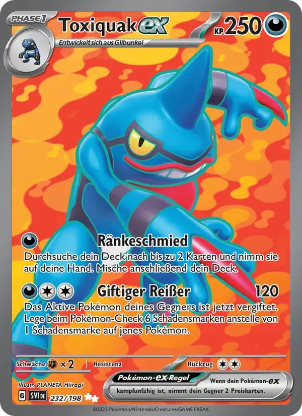 Toxiquak-ex — Karmesin & Purpur 232 German Pokémon card