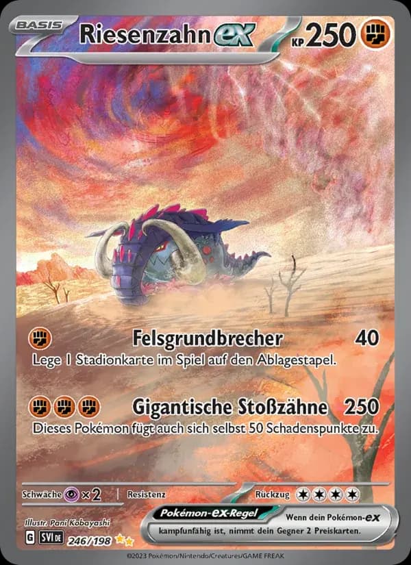 Riesenzahn-ex — Karmesin & Purpur 246 German Pokémon card