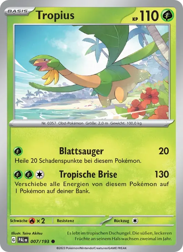 Tropius — Entwicklungen in Paldea 7 German Pokémon card