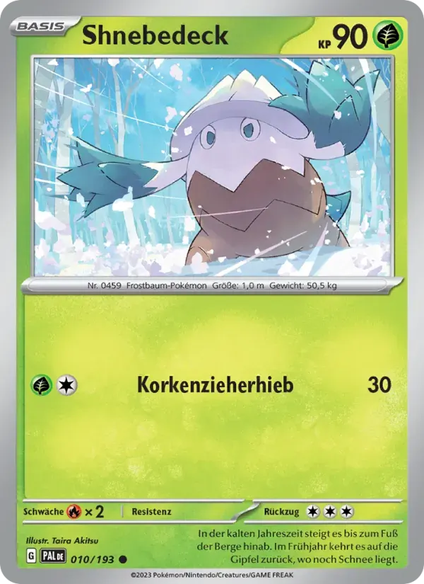 Shnebedeck — Entwicklungen in Paldea 10 German Pokémon card