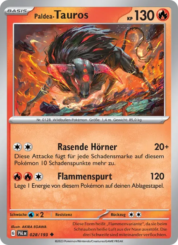 Paldea-Tauros — Entwicklungen in Paldea 28 German Pokémon card