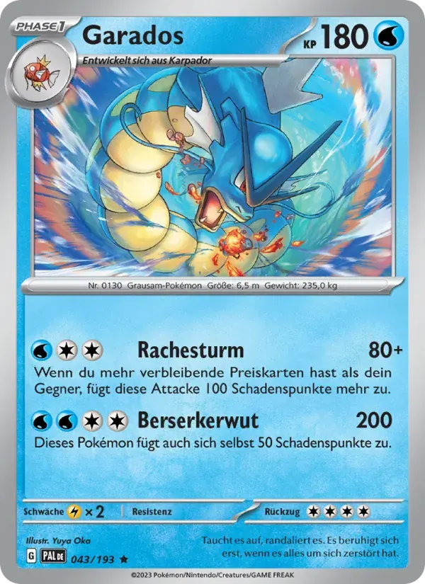 Garados — Entwicklungen in Paldea 43 German Pokémon card