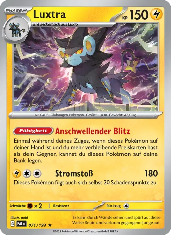 Luxtra — Entwicklungen in Paldea 71 German Pokémon card