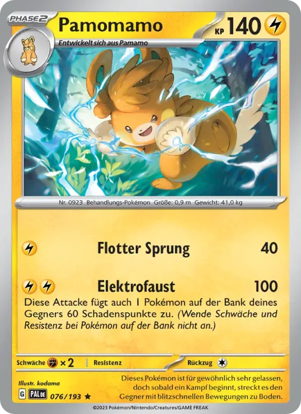 Pamomamo — Entwicklungen in Paldea 76 German Pokémon card