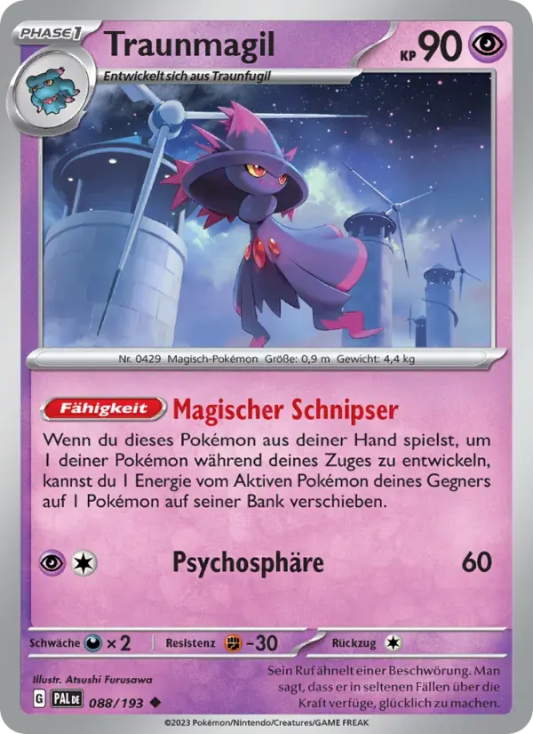 Traunmagil — Entwicklungen in Paldea 88 German Pokémon card