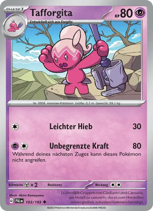 Tafforgita — Entwicklungen in Paldea 103 German Pokémon card