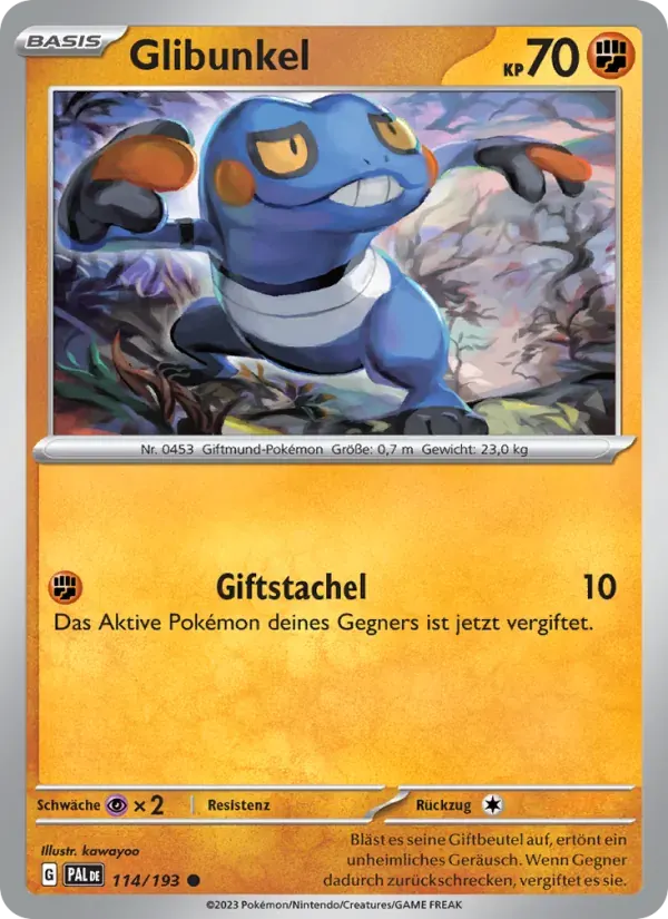 Glibunkel — Entwicklungen in Paldea 114 German Pokémon card