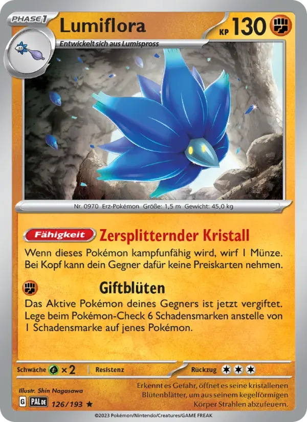 Lumiflora — Entwicklungen in Paldea 126 German Pokémon card