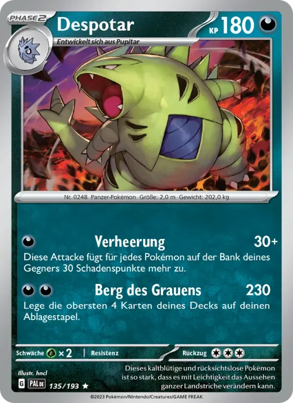 Despotar — Entwicklungen in Paldea 135 German Pokémon card