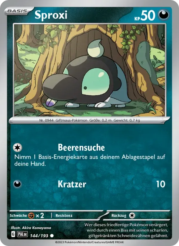 Sproxi — Entwicklungen in Paldea 144 German Pokémon card