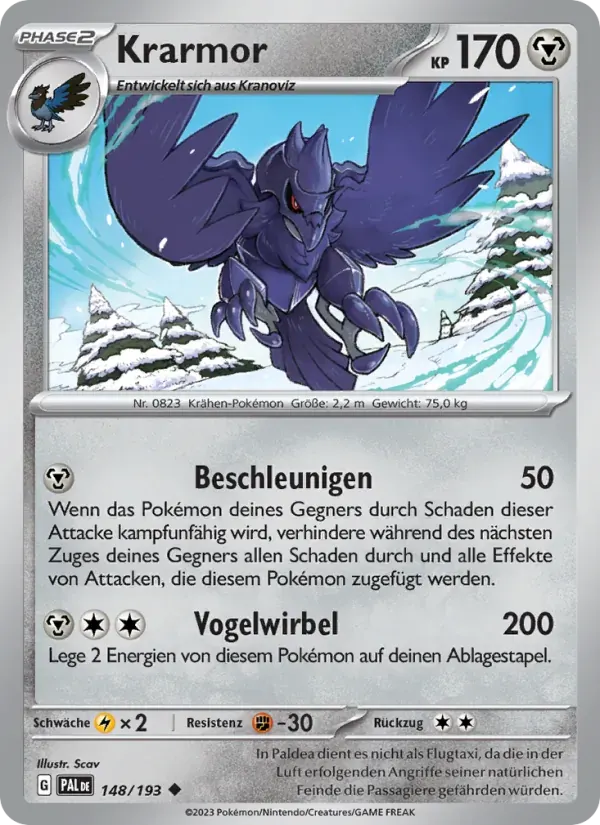 Krarmor — Entwicklungen in Paldea 148 German Pokémon card