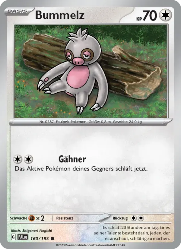 Bummelz — Entwicklungen in Paldea 160 German Pokémon card