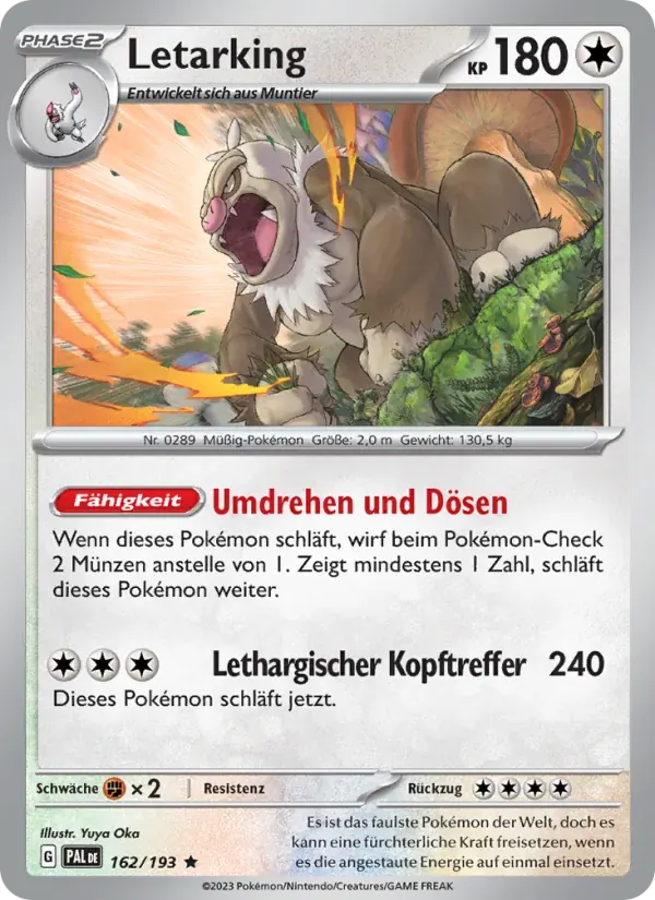 Letarking — Entwicklungen in Paldea 162 German Pokémon card