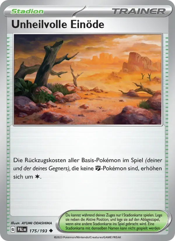 Unheilvolle Einöde — Entwicklungen in Paldea 175 German Pokémon card