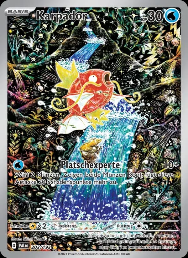 Karpador — Entwicklungen in Paldea 203 German Pokémon card