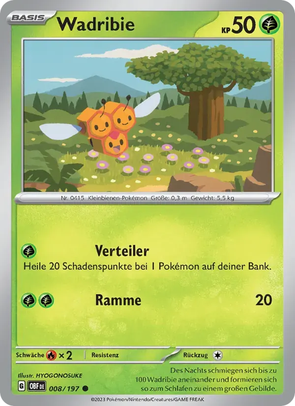 Wadribie — Obsidian Flammen 8 German Pokémon card