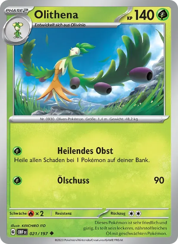 Olithena — Obsidian Flammen 21 German Pokémon card