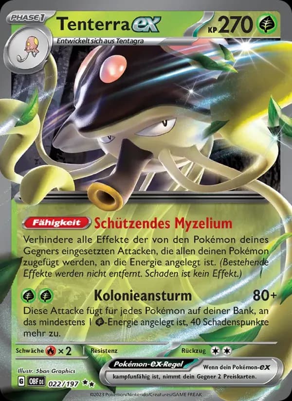 Tenterra-ex — Obsidian Flammen 22 German Pokémon card