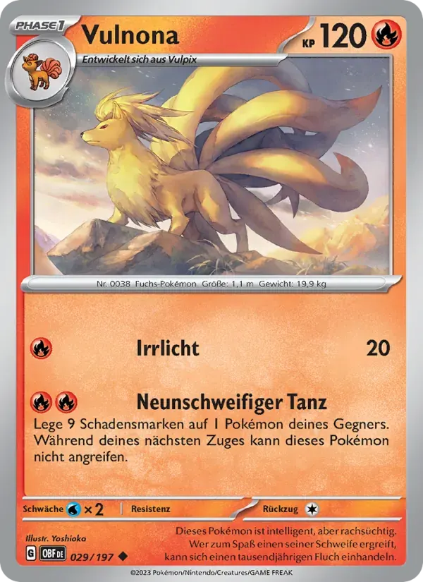 Vulnona — Obsidian Flammen 29 German Pokémon card