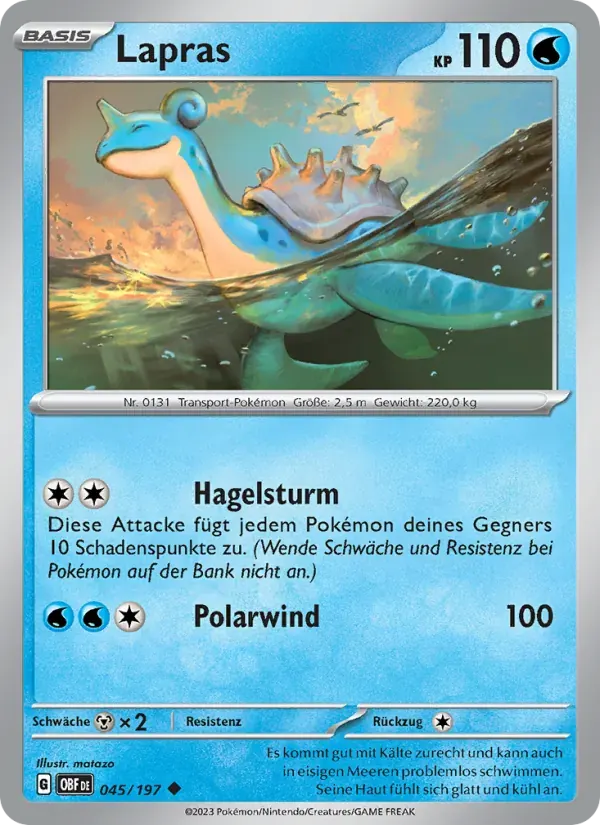 Lapras — Obsidian Flammen 45 German Pokémon card