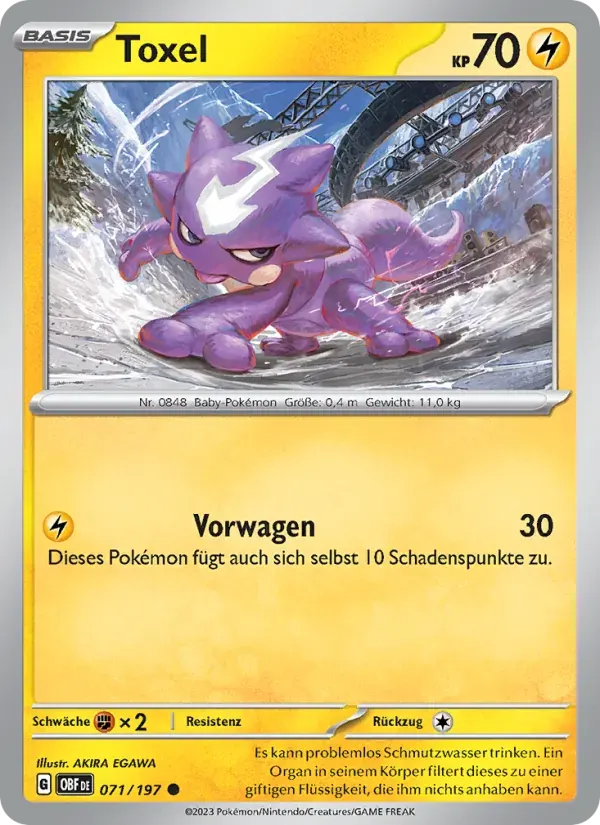 Toxel — Obsidian Flammen 71 German Pokémon card