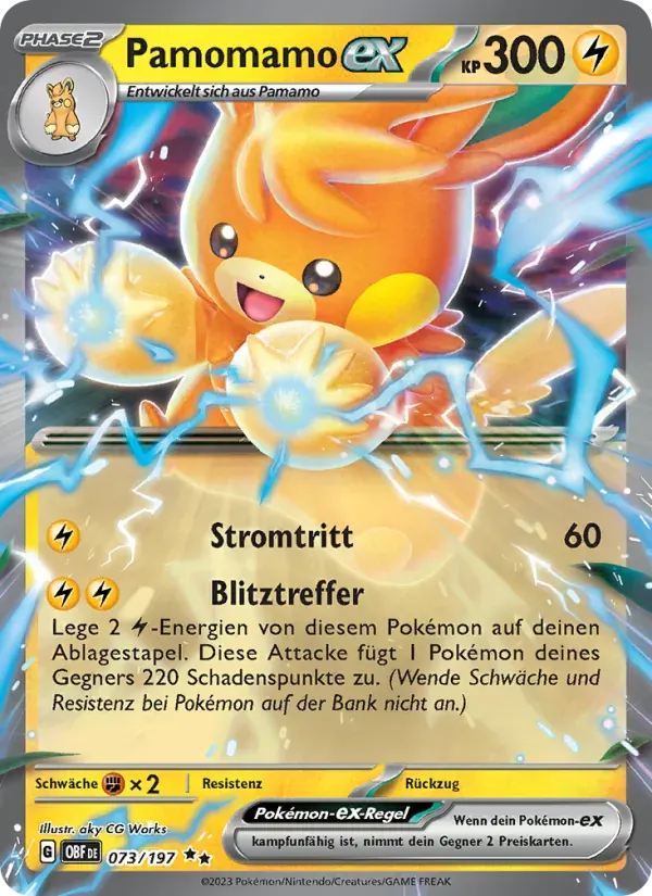 Pamomamo-ex — Obsidian Flammen 73 German Pokémon card