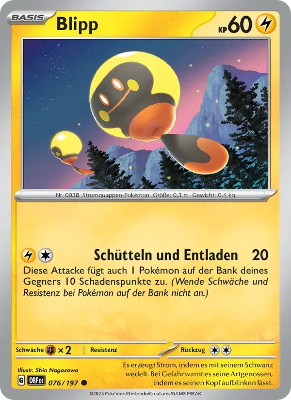 Blipp — Obsidian Flammen 76 German Pokémon card