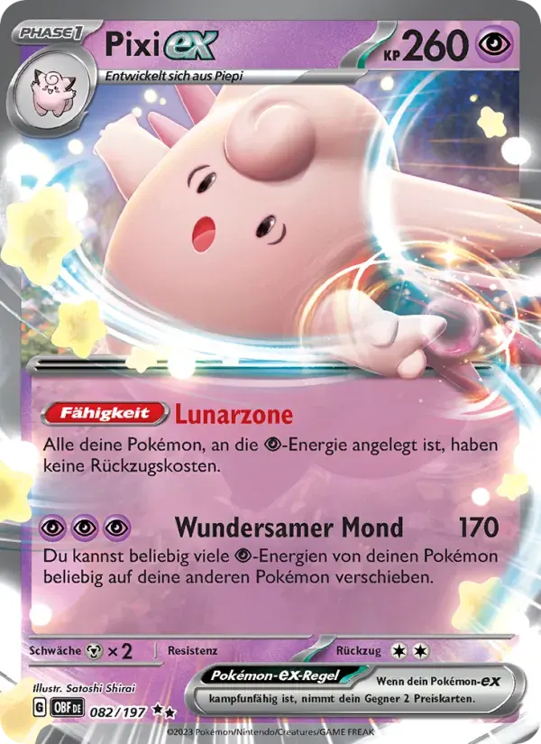Pixi-ex — Obsidian Flammen 82 German Pokémon card