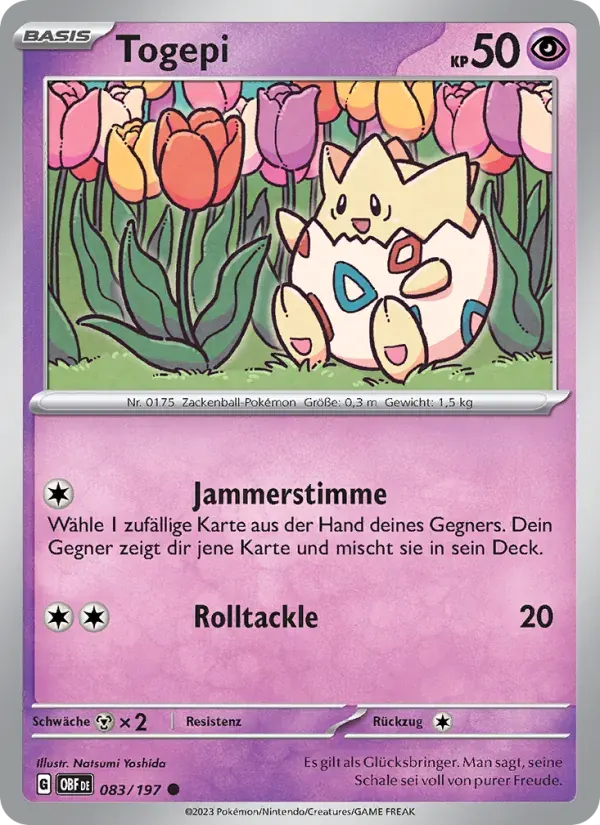 Togepi — Obsidian Flammen 83 German Pokémon card