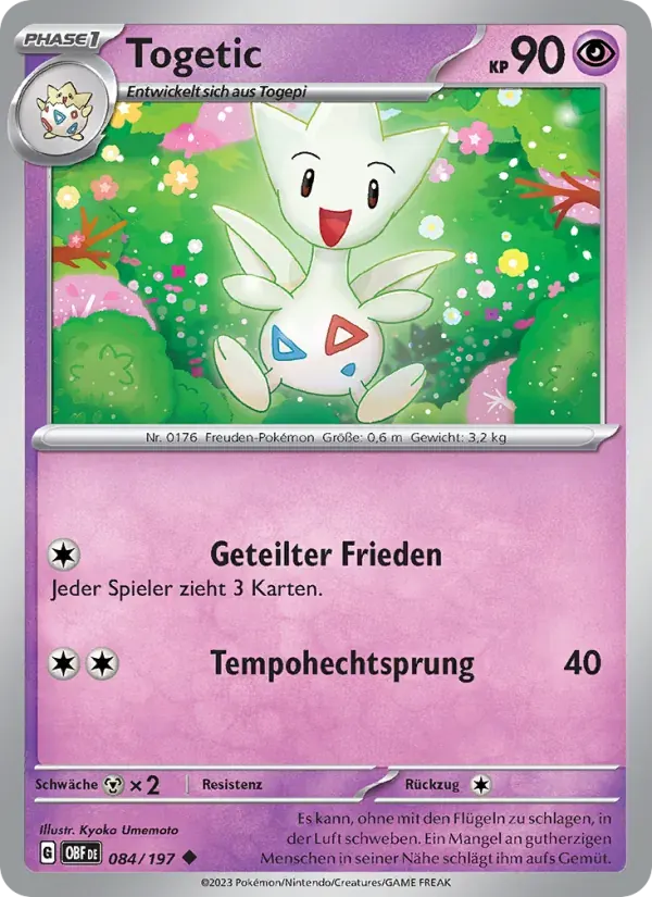 Togetic — Obsidian Flammen 84 German Pokémon card