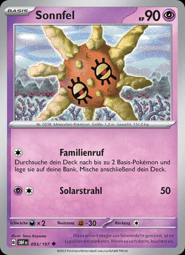 Sonnfel — Obsidian Flammen 93 German Pokémon card