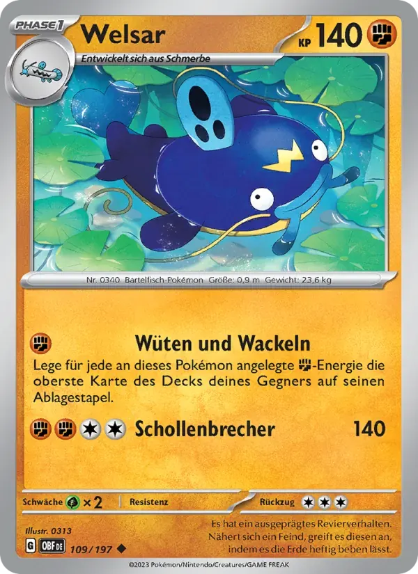 Welsar — Obsidian Flammen 109 German Pokémon card