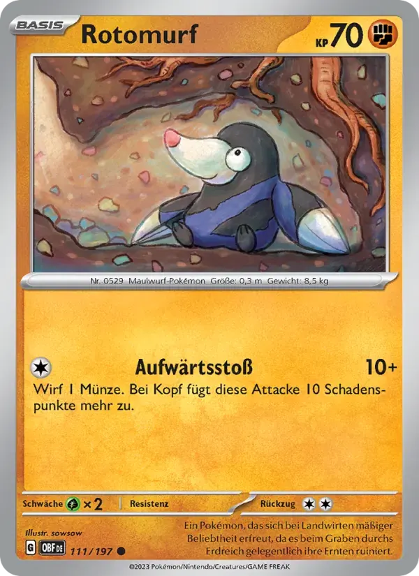 Rotomurf — Obsidian Flammen 111 German Pokémon card