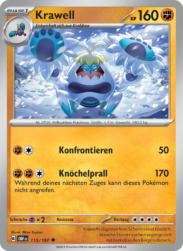 Krawell — Obsidian Flammen 115 German Pokémon card
