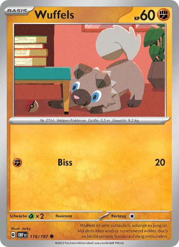 Wuffels — Obsidian Flammen 116 German Pokémon card