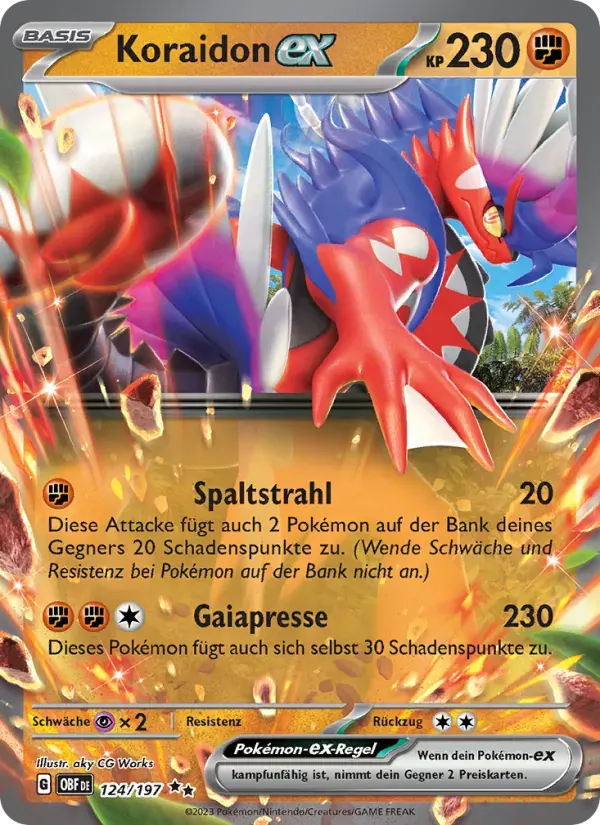Koraidon-ex — Obsidian Flammen 124 German Pokémon card