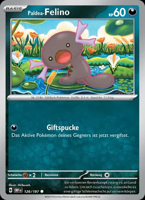 Paldea-Felino — Obsidian Flammen 126 German Pokémon card