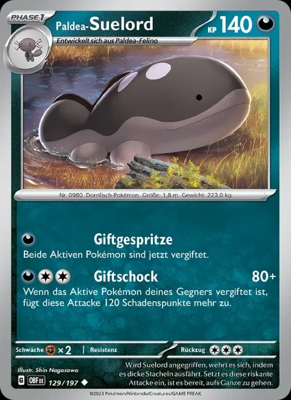 Paldea-Suelord — Obsidian Flammen 129 German Pokémon card