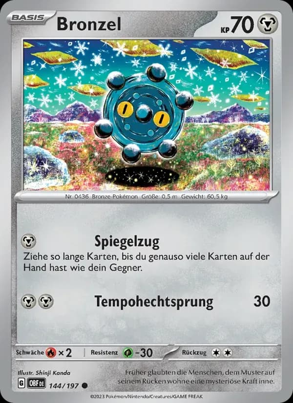 Bronzel — Obsidian Flammen 144 German Pokémon card