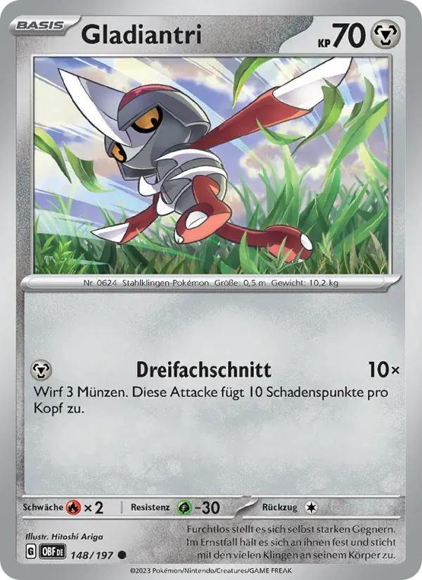 Gladiantri — Obsidian Flammen 148 German Pokémon card
