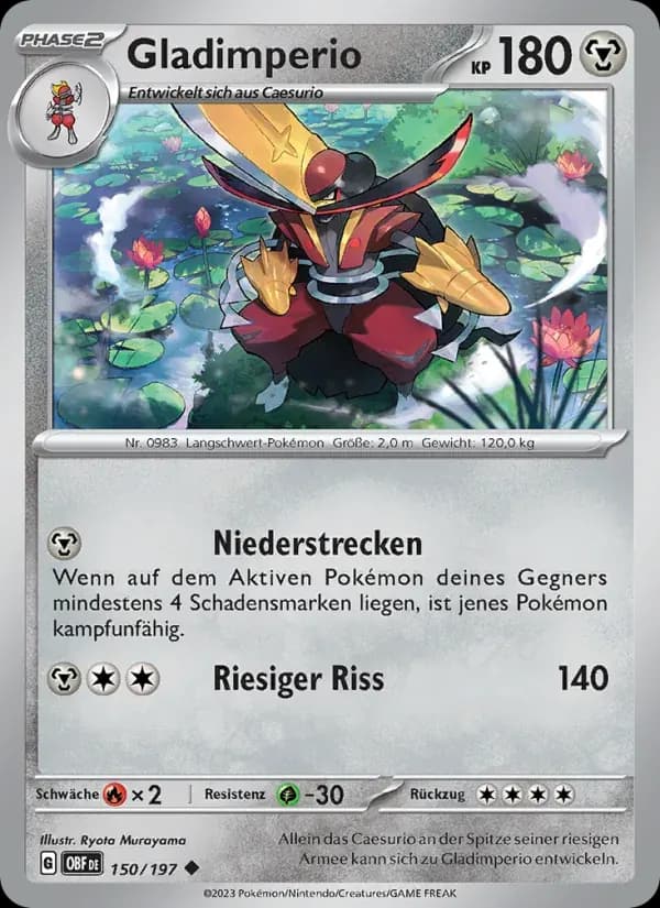 Gladimperio — Obsidian Flammen 150 German Pokémon card