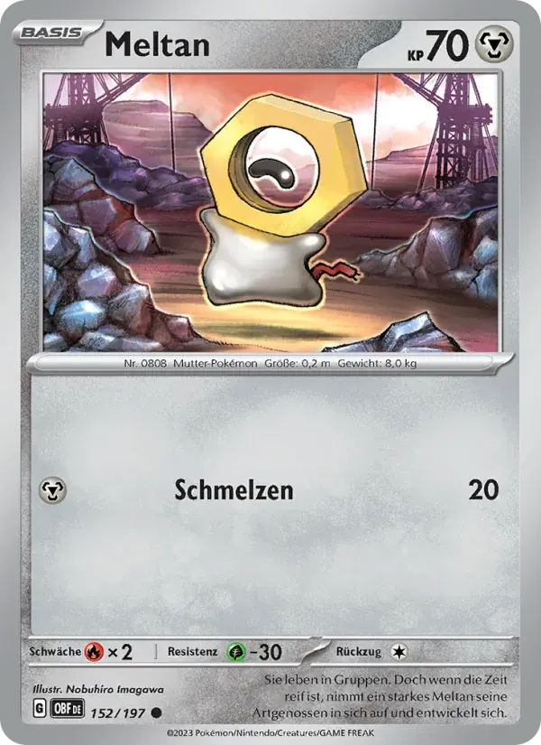 Meltan — Obsidian Flammen 152 German Pokémon card