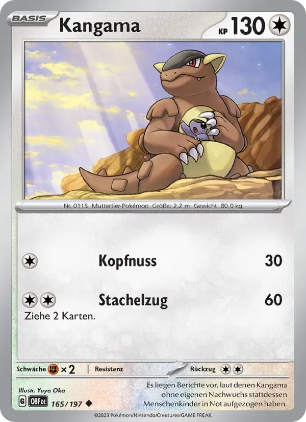Kangama — Obsidian Flammen 165 German Pokémon card