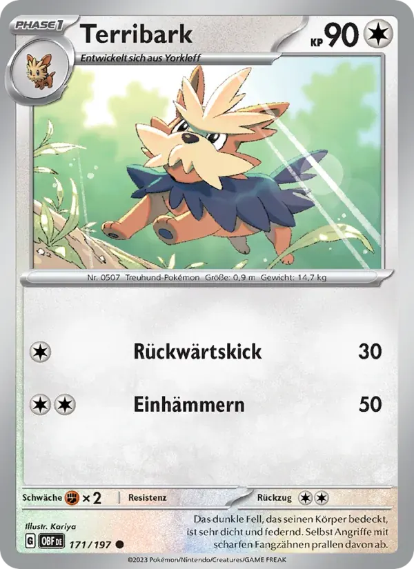 Terribark — Obsidian Flammen 171 German Pokémon card