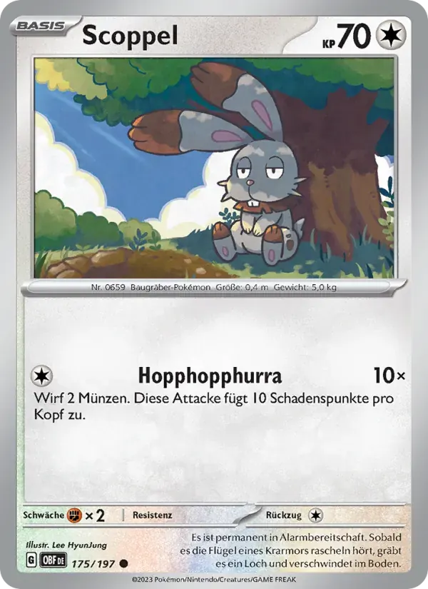 Scoppel — Obsidian Flammen 175 German Pokémon card