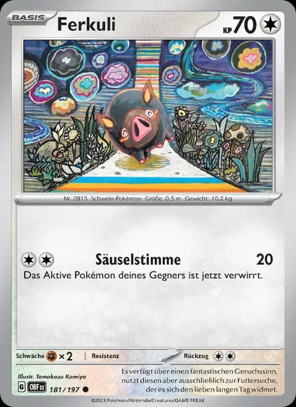 Ferkuli — Obsidian Flammen 181 German Pokémon card